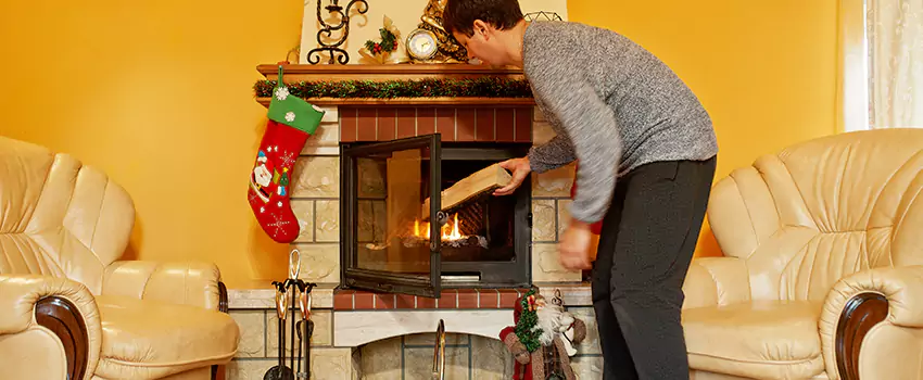 Rusted Metal Fireplace Restoration in Kentwood, Michigan